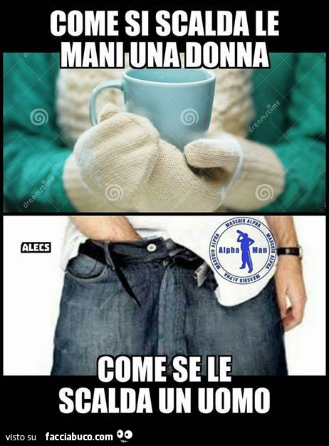 Come si scalda le mani una donna. Come se le scalda un uomo