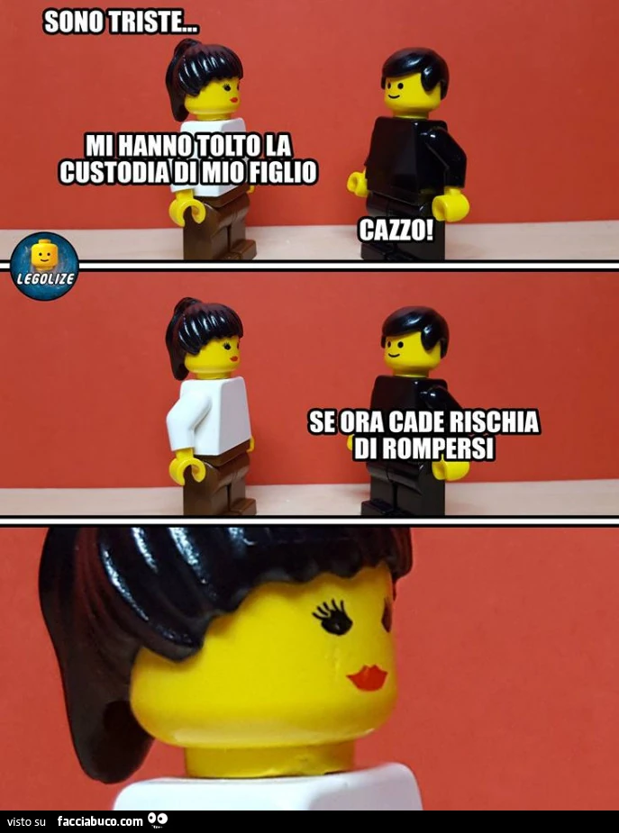 Sono triste&hellip; mi hanno tolto la custodia di mio figlio! Cazzo! Se ora cade rischia di rompersi