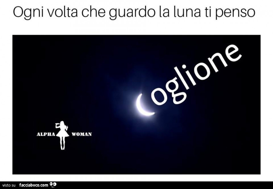 Ogni volta che guardo la luna ti penso. Coglione